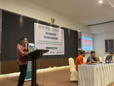 FOTO :  Susana kegiatan sosialisasi implementasi proyek perubahan strategi mewujudkan pembinaan dan pengawasan lingkungan hidup kolaboratif berbasis sistem informasi terintegrasi, yang dilaksanakan DLH Sulteng.(ist)