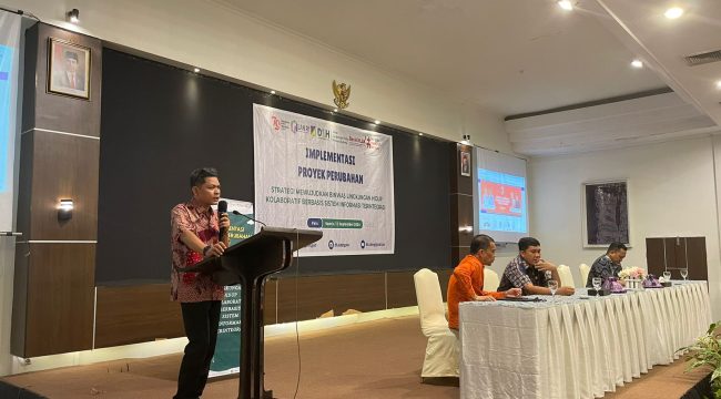 FOTO :  Susana kegiatan sosialisasi implementasi proyek perubahan strategi mewujudkan pembinaan dan pengawasan lingkungan hidup kolaboratif berbasis sistem informasi terintegrasi, yang dilaksanakan DLH Sulteng.(ist)